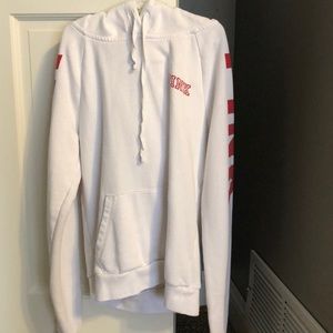 White and red hoodie from Pink